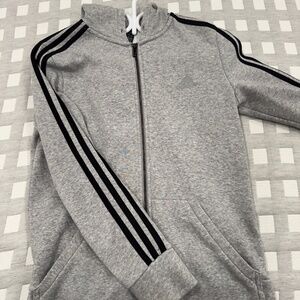 Adidas Grey Zip-Up Hoodie
